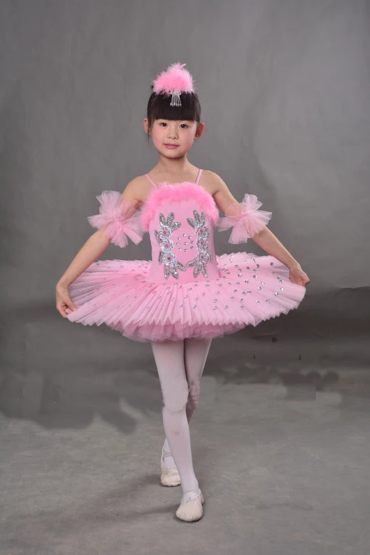 Балетное платье пачка для девочек 4 цвета детские профессиональные танцевальные