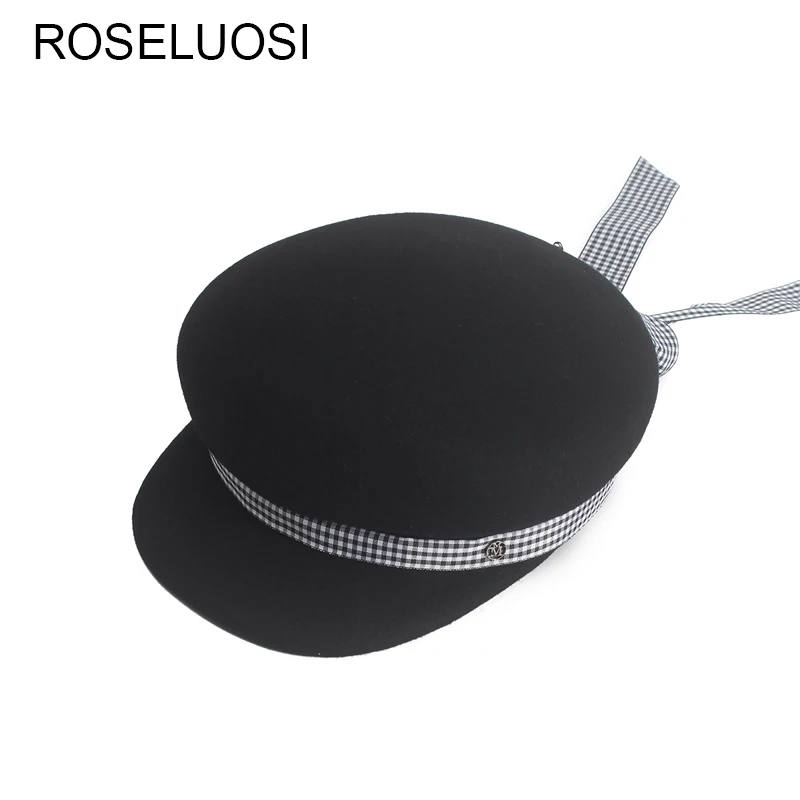 Осенне-зимние шерстяные кепки ROSELUOSI для газетчика женщин Осенняя шерстяная шапка