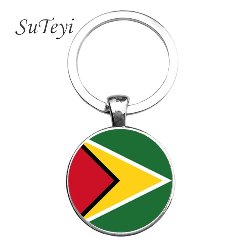 Брелок SUTEYI для ключей сделай сам с флагом Кубы/Гайаны художественное фото