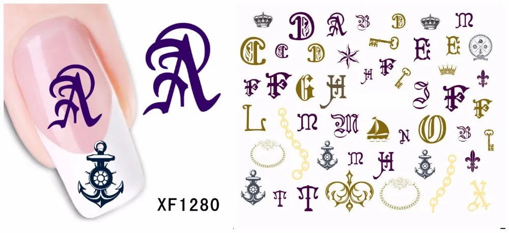 Bittb пилочки для ногтей художественная наклейка модное с надписью Якорь Ключ