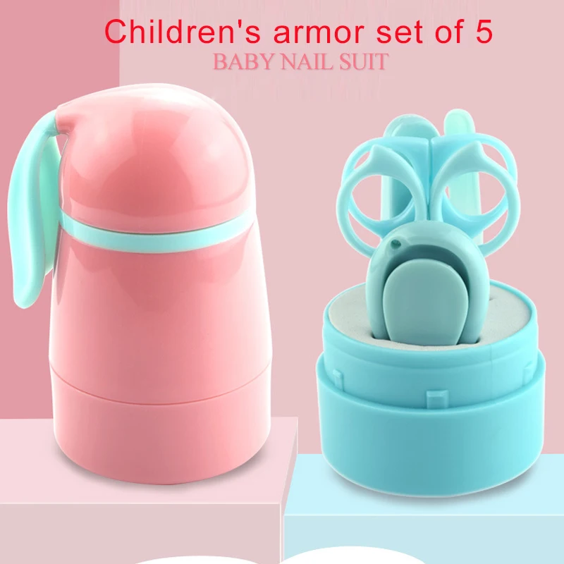 Набор детских ноготков для ногтей детские ножницы длинные уши гладкие синие и