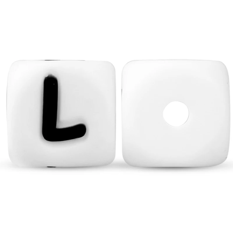 L Keep& расти 10 шт. силиконовые буквы бусины, прорезыватель из бисера для любого имени, соски с цепочкой для младенцев, 12 мм Алфавит Цепочки и ожерелья для режущихся зубов - Цвет: L