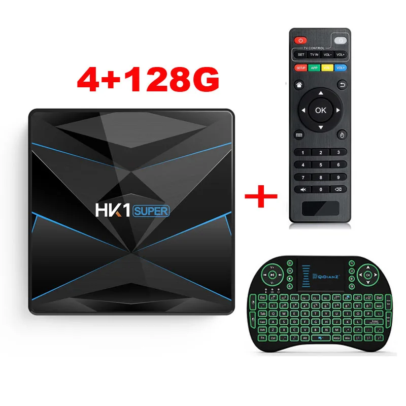4G128G add I8 HK1 супер Смарт ТВ приставка Android 9,0 RK3318 Четырехъядерный 4 ГБ 128 ГБ макс 2,4 г/5 г двойной WiFi USB3.0 BT4.0 телеприставка HK1Super HK1MINI - Цвет: 4G128G add I8