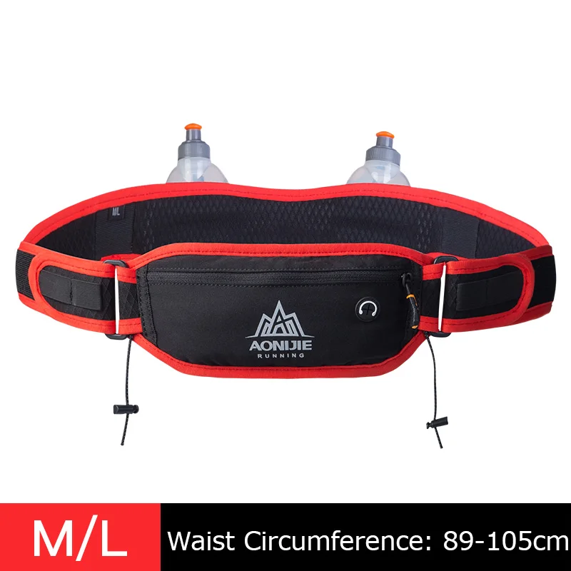 ML-Black-Red AONIJIE W937 марафон для бега на велосипеде гидратационный пояс поясная сумка держатель для телефона 170 мл бутылки для воды - Цвет: ML-Black-Red