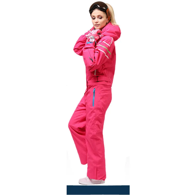 2018 Waterproof Snowboarding One Piece Skiing Jumpsuit Women Snowboard -30 Degrees Snow Ski Suit Winter Clothing Coverall | Спорт и