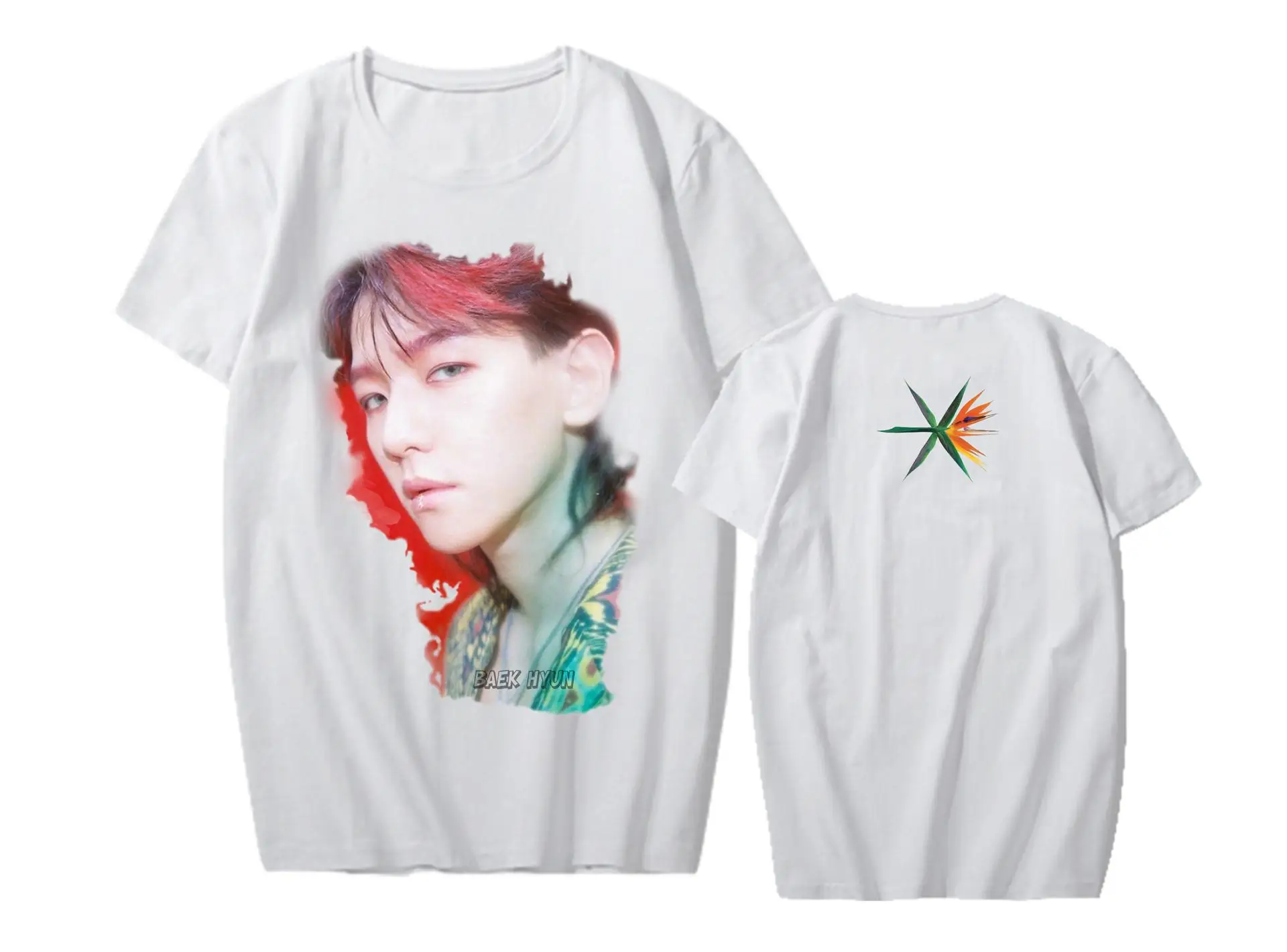 Kpop Exo Официальная футболка с 4 м альбомом THE WAR BaekHyun в Корейском стиле уличная