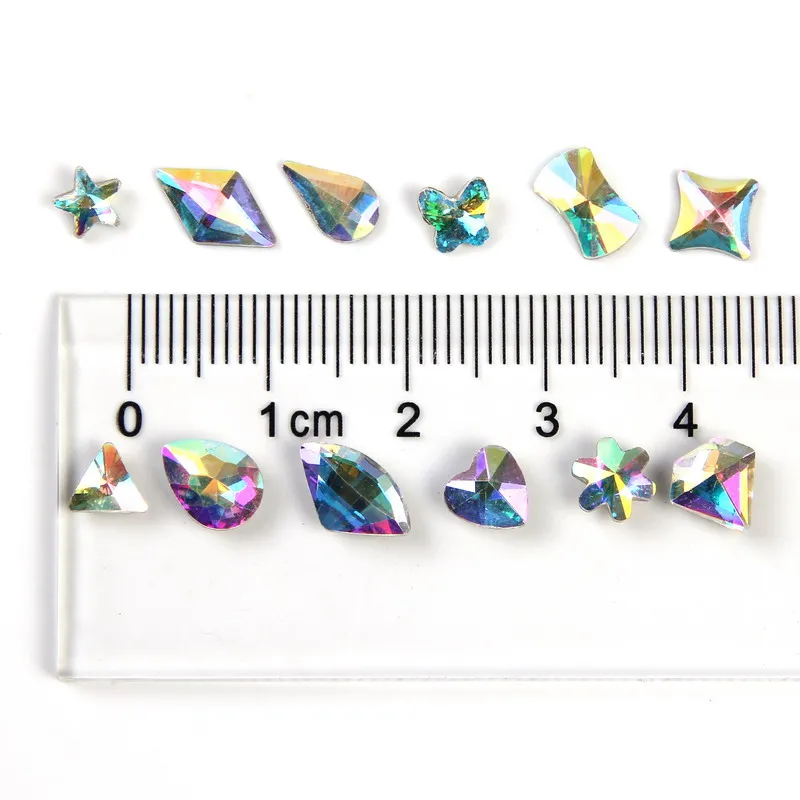 Elessical 12 формы 1 пакета(ов) AB Цвет Стекло Кристалл Rhinestone ногтей очарование Маникюр 3D