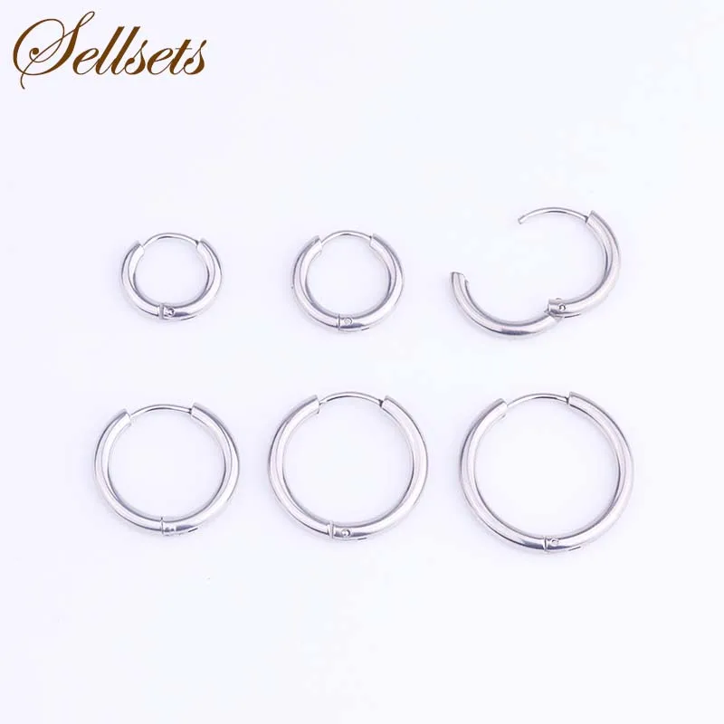 Sellsets, 1 шт., нержавеющая сталь, хип-хоп, панк стиль, пирсинг для хряща уха, обруч, серьги, ювелирные изделия для женщин и мужчин