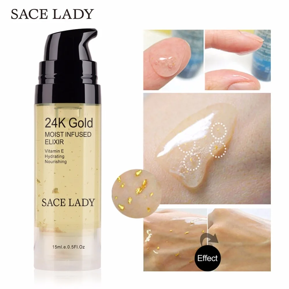 SACE LADY 24k Gold Elixir ультра увлажняющее эфирное масло для лица основа макияжа