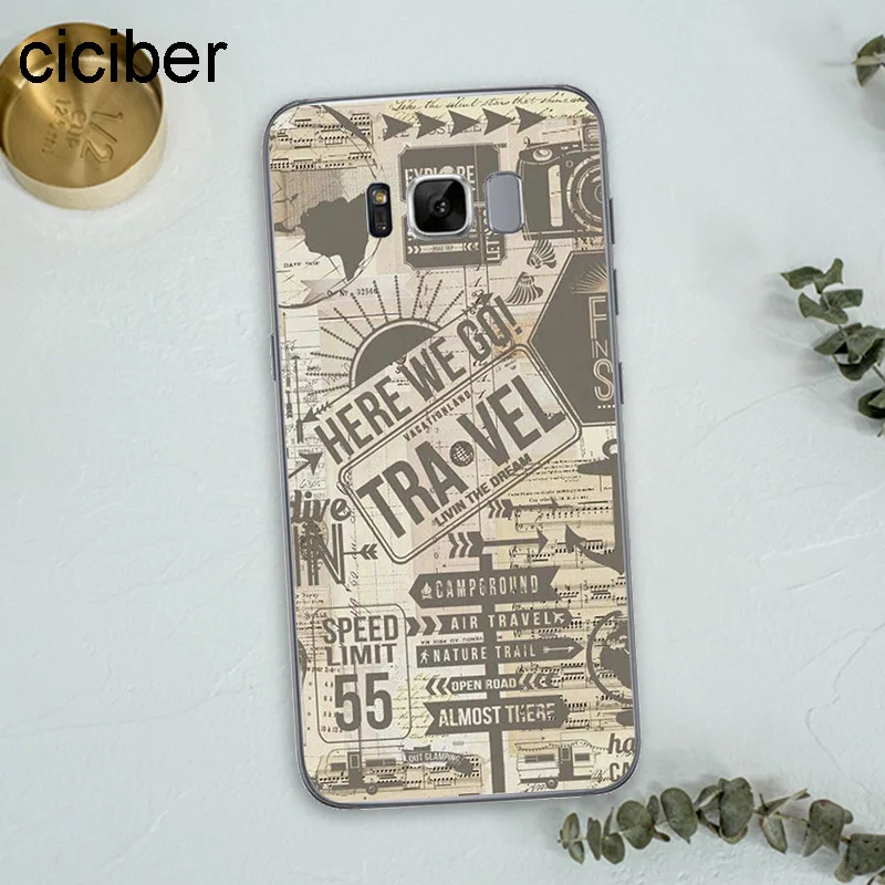 Ciciber карта мира план путешествий Мягкий ТПУ чехол для телефона samsung Galaxy S7 Edge S8 S9 Plus