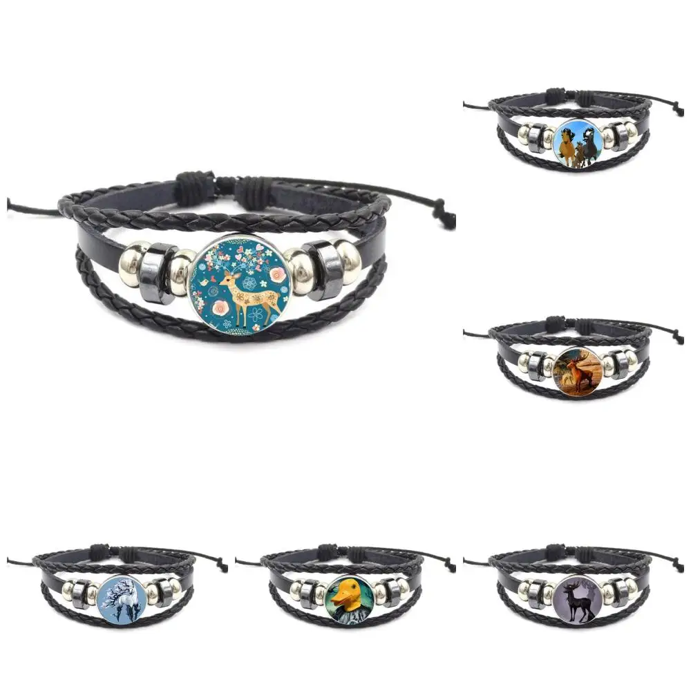 Животные лошадь кошка олень стеклянные кабошоны &quotАниме&quot ювелирные изделия с