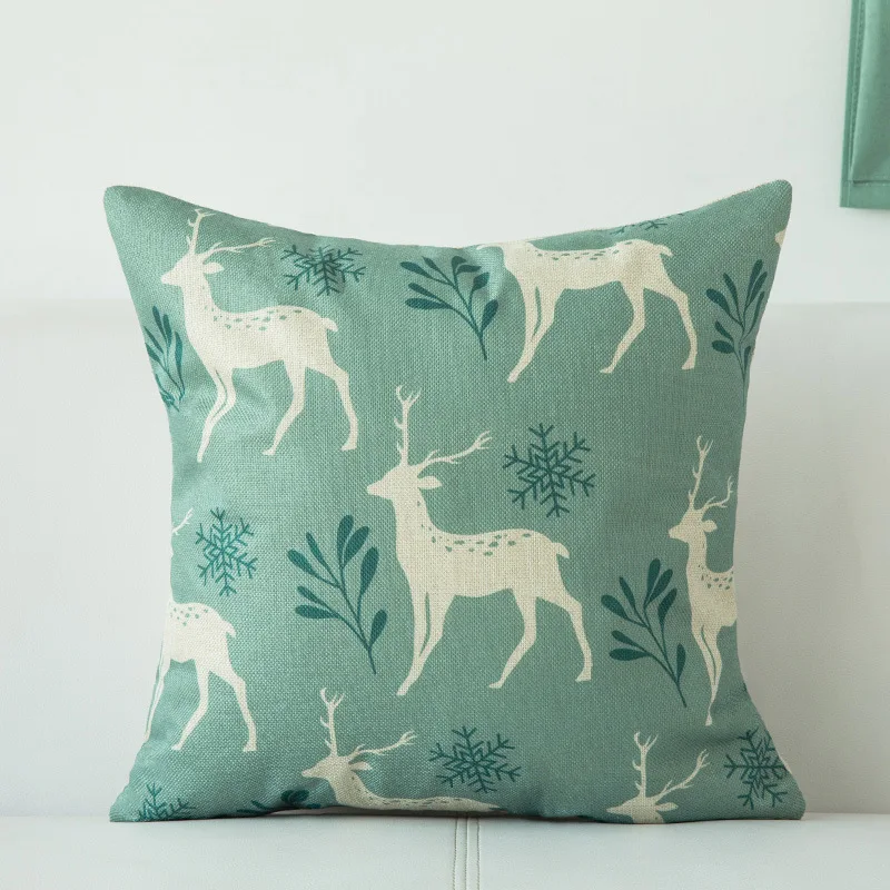 Новый скандинавский стиль зеленая Геометрическая лося хлопковая льняная