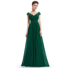Robe De Soiree EB23368 элегантное ТРАПЕЦИЕВИДНОЕ вечернее платье с v-образным вырезом и аппликацией длинное красное торжественное свадебное платье размера плюс