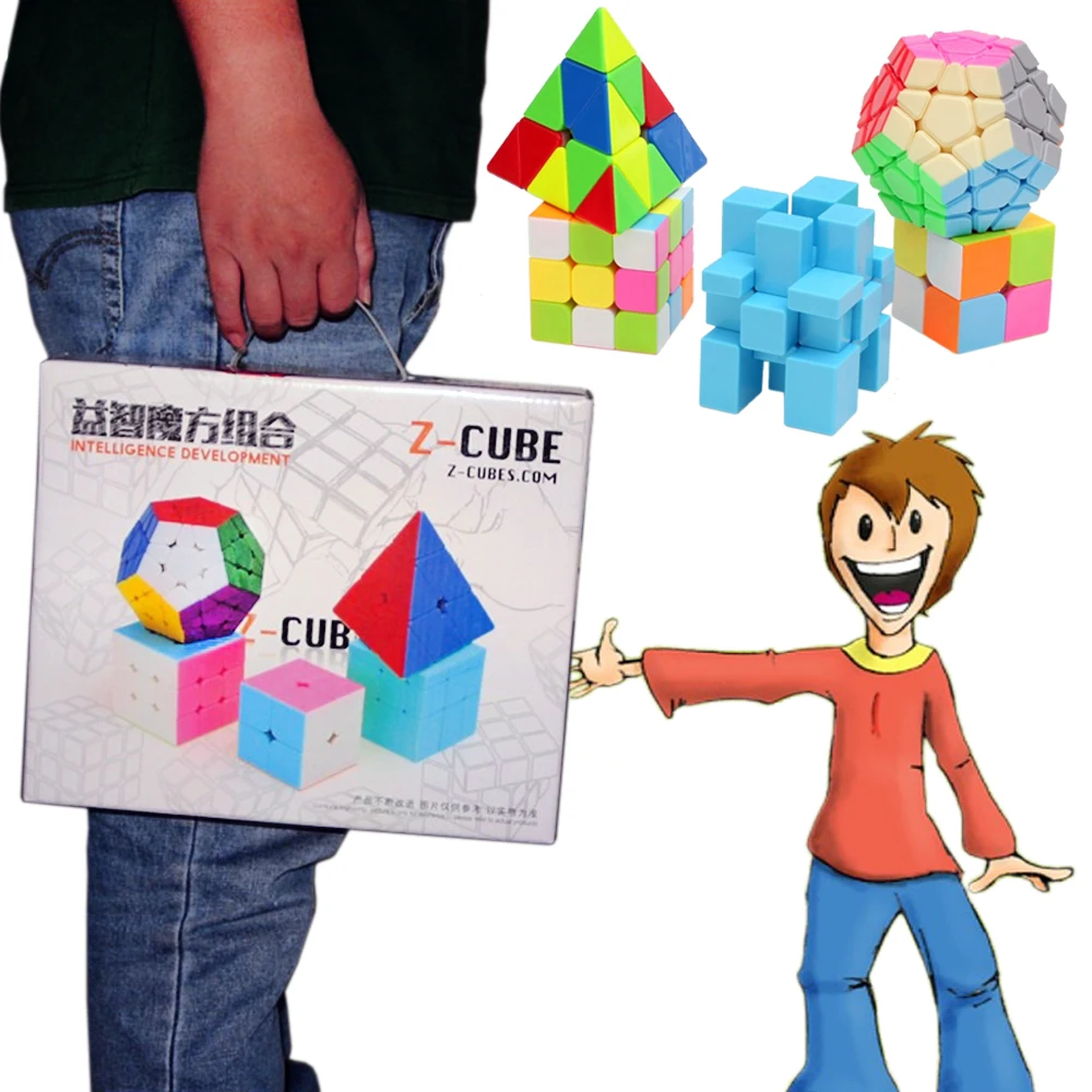 5 шт./компл. ZCUBE Волшебные кубики игрушка для детей 2*2*2 3*3*3 треугольное зеркало Megaminx