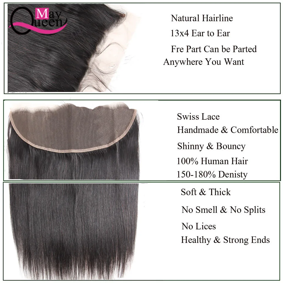 Может queen hair 13x4 прямые синтетические волосы на фронтальной уха до уха часть фронтальной застежка с волосами младенца Реми человеческие волосы
