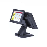wholeset commercial epos system dual screen display touch computer all in one pc pos terminal with msr