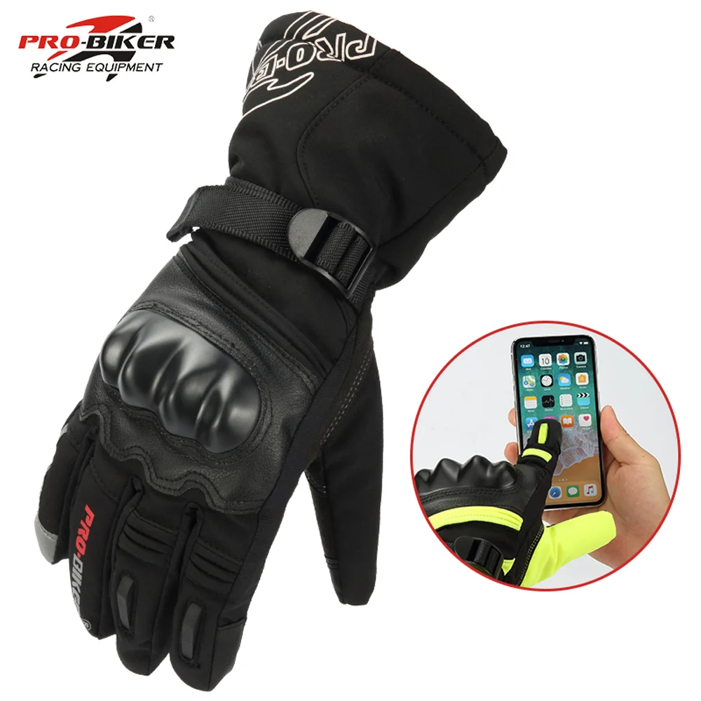 PRO-BIKER мотоциклетные перчатки зимние ветрозащитные теплые мотоциклетные гоночные защитные перчатки мужские женские лыжные водонепроницаемые перчатки