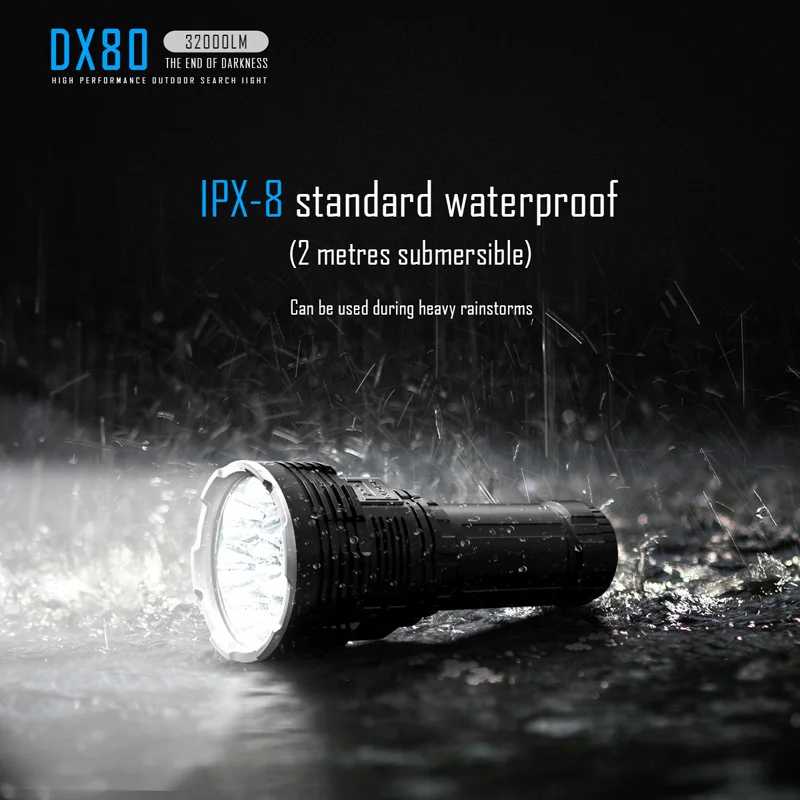 IMALENT DX80, Заводская распродажа, мощный светодиодный фонарик CreeXhp70.2, 32000 люмен, ультра яркий фонарик, водонепроницаемый перезаряжаемый фонарь