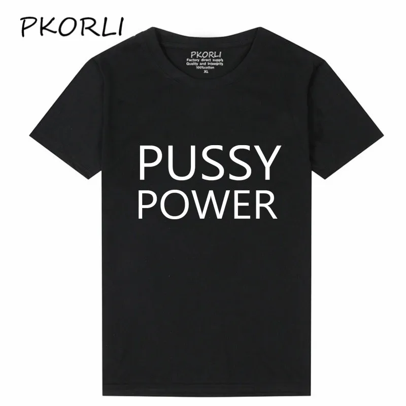 Pkorli Pussy Power Феминистская Футболка женская хлопковая Повседневная футболка с