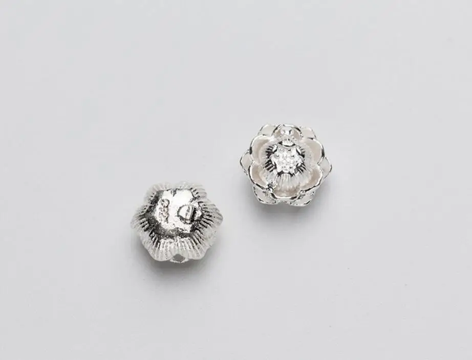 1 Piece Sterling SIL Lotus Flower Spacer Charm Bead DIY Jewelry A2001 | Украшения и аксессуары