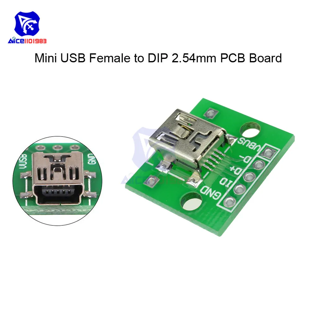 Micro/Mini USB/USB A папа/USB 2,0/3,0 A мама/USB B интерфейс до 2,54 мм DIP PCB конвертер адаптер коммутационная плата