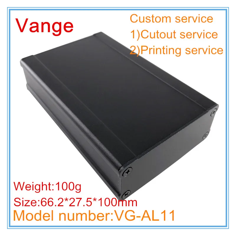 Черные металлические ящики из экструдированного профиля 1 шт./лот 66 2*27 5*100 мм 6063-T5