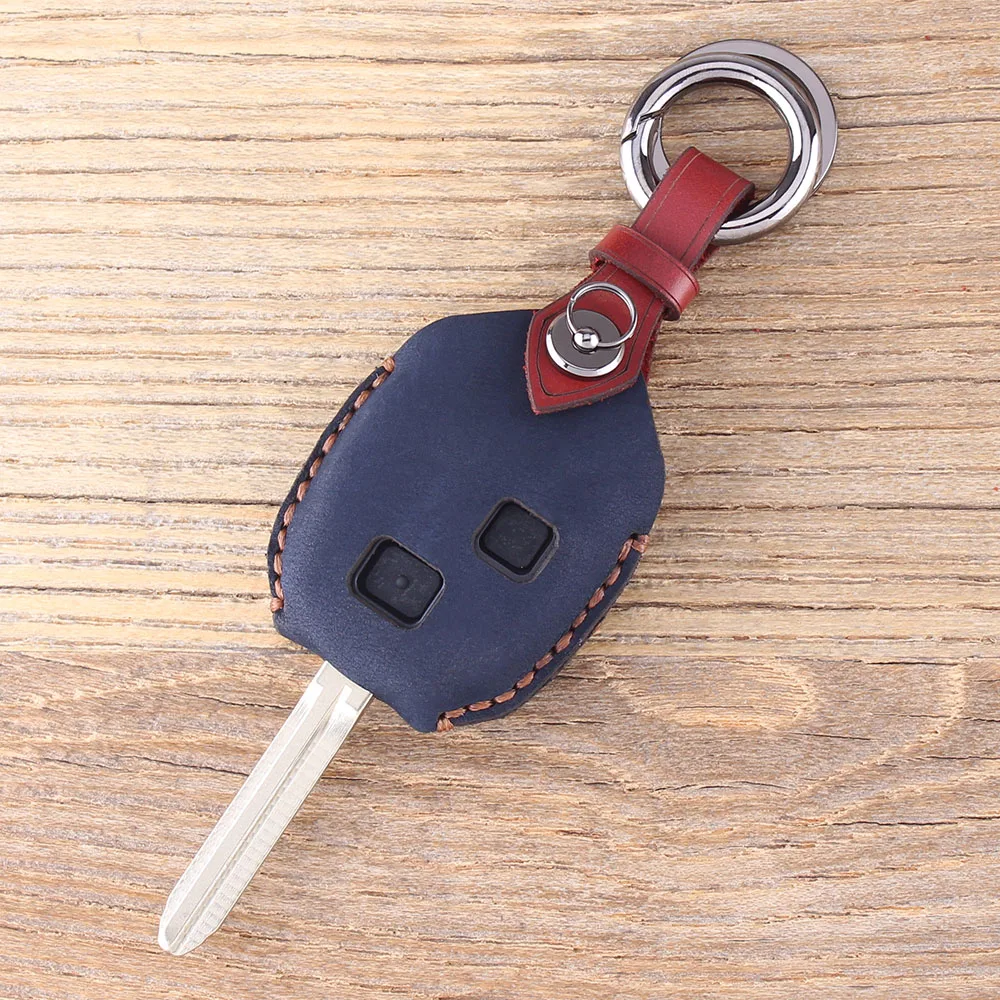 KEYYOU 2 кнопки кожаный брелок Оболочка Чехол для Toyota Yaris Avalon Camry RAV4 Corolla Echo