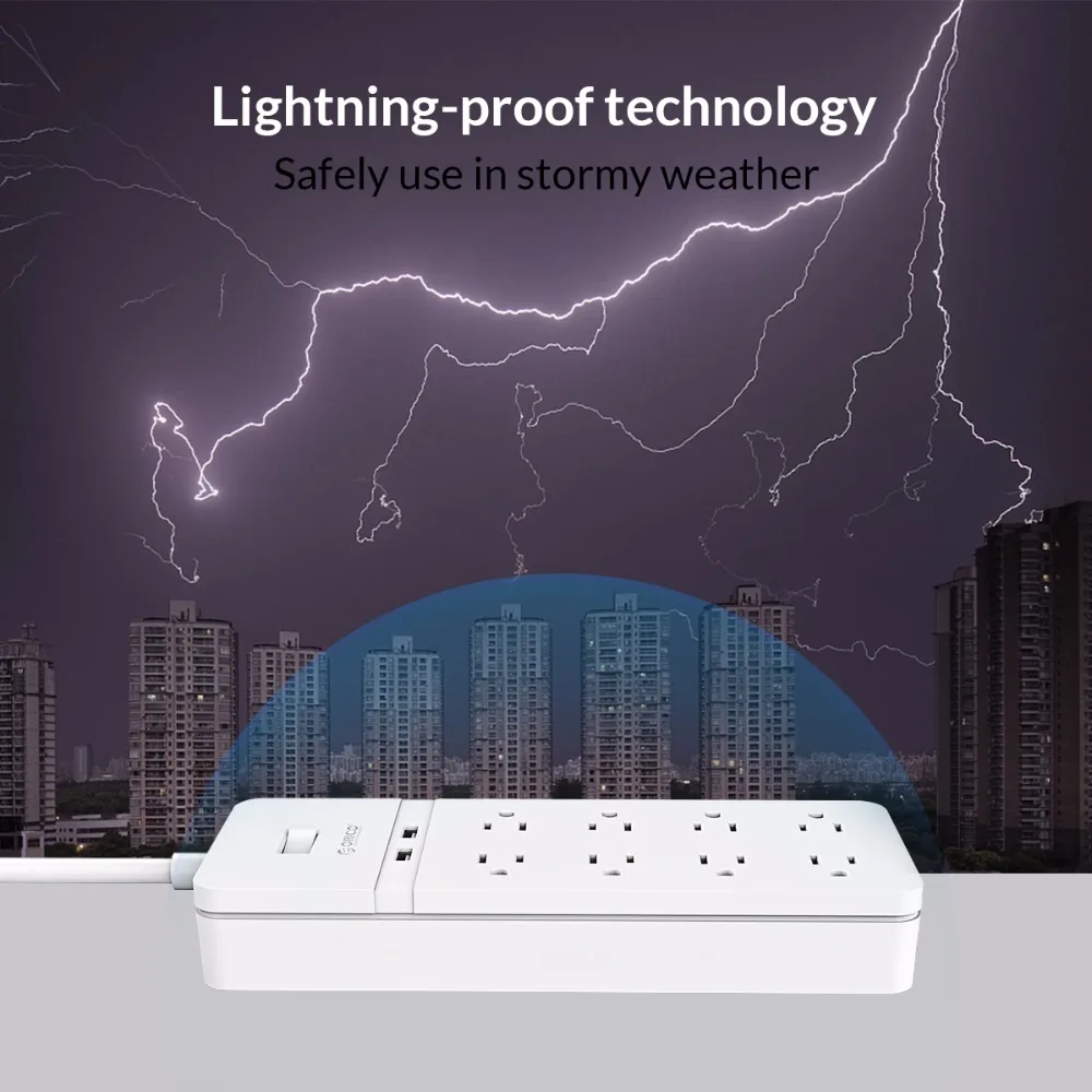 ORICO FPC USB лента питания защита розетки от скачков напряжения 8 розеток переменного