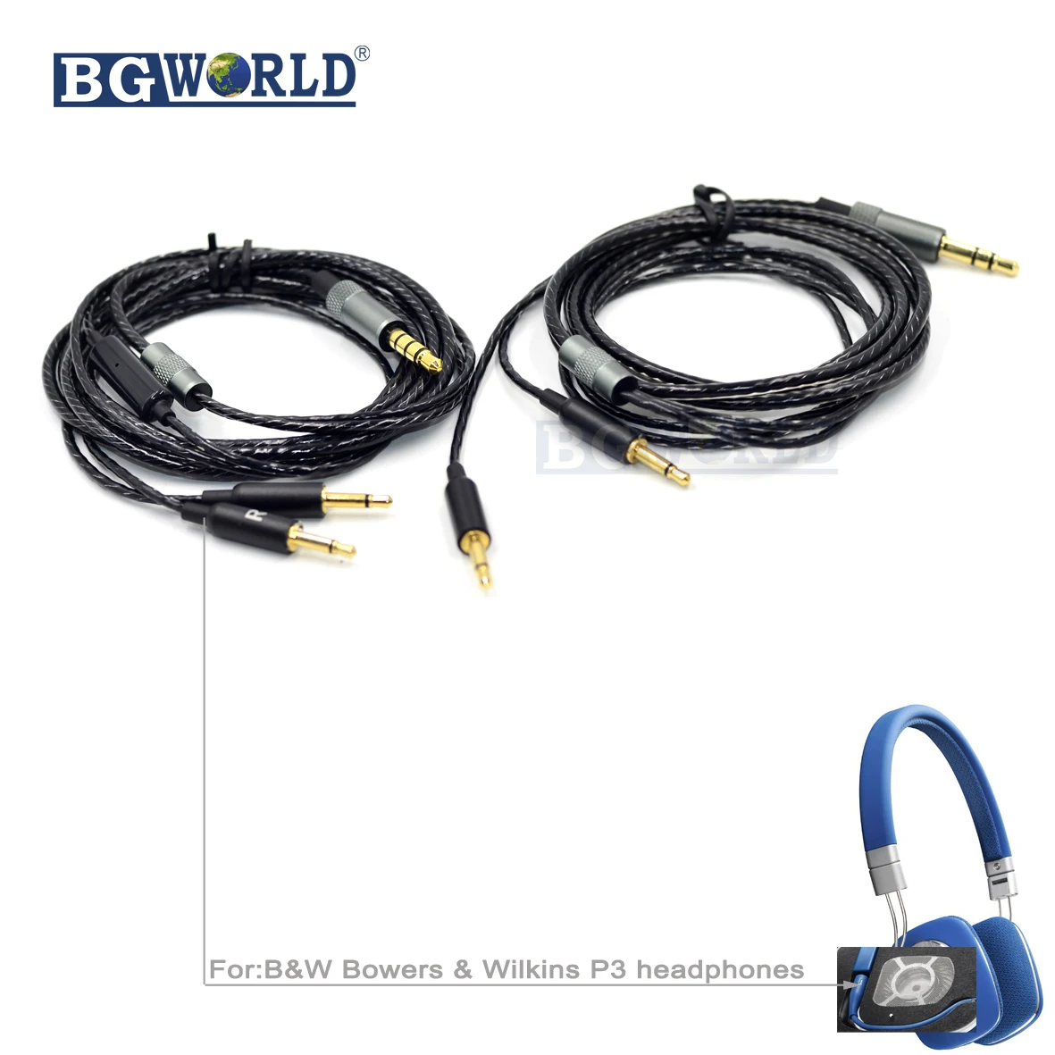 BGWORLD с микрофоном Дистанционного 5N OFC кабельная линия для B& W Bowers& Wilkins P3 наушники 3,5 мм-2,5 мм наушники кабели часть