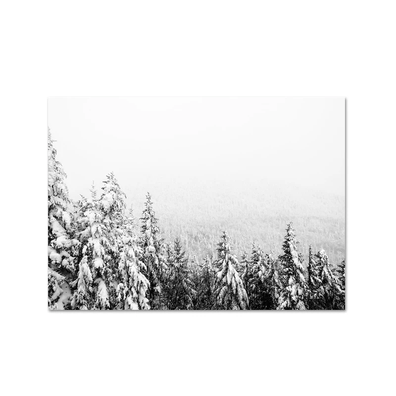 Christmas Wall Decor Winter Wall Art Prints Snow Covered Pine Trees Moose Reindeer Canvas Painting Wall Pictures for Room Decor - Цвет: L578-3