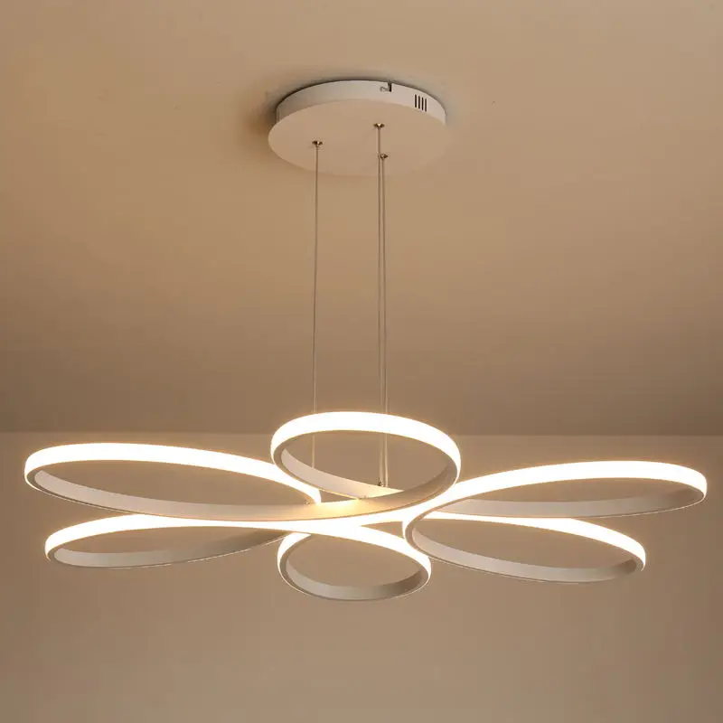 Chandelier -1 Белый/черный/кофе, современный светодиодный светильник для гостиной, спальни, столовой, алюминиевый корпус, затемняющий, домашнее освещение, luminarias dero - Цвет абажура: Chandelier -1