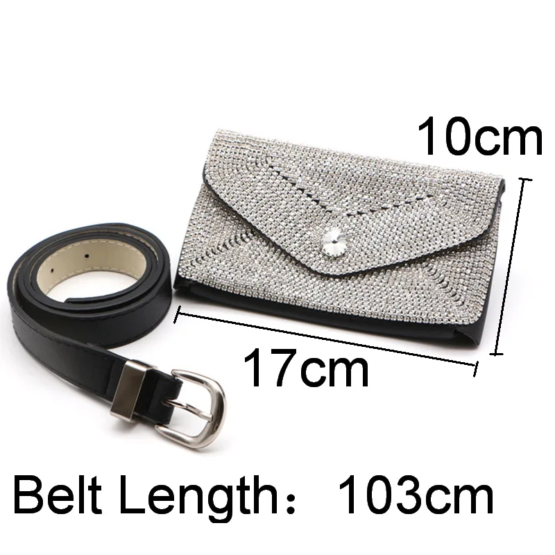 Gradosoo Rhinestone Design Women Waist Bag Ladie PU Leather Belt Bags Organizer Fashion Style Fanny Pack LBF272 | Багаж и сумки