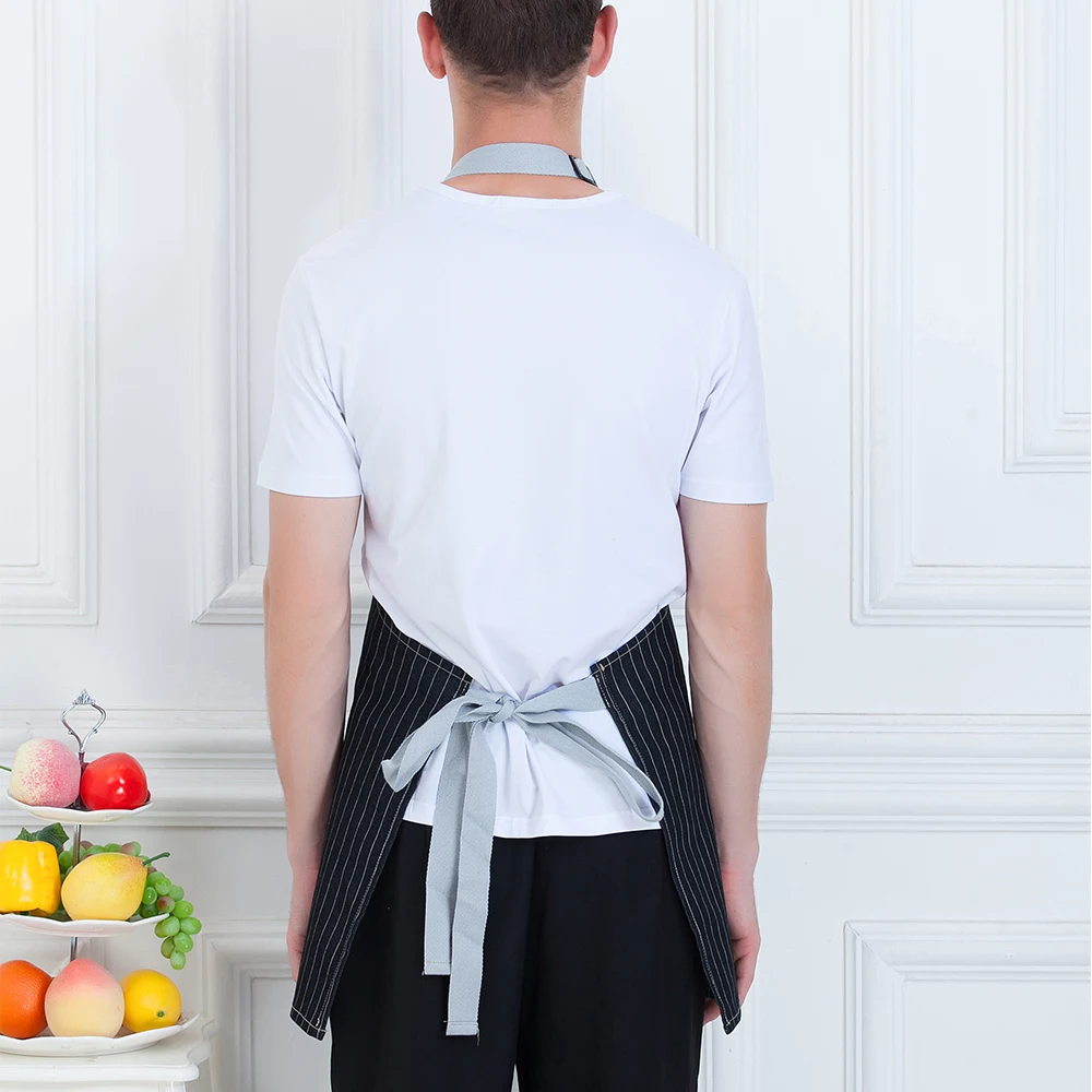 

New High Quality Denim Apron for Women Quality Wholesale Unisex Kitchen Hotel Coffee Shop Bakery Chef Waiter Cleaning Apron hat