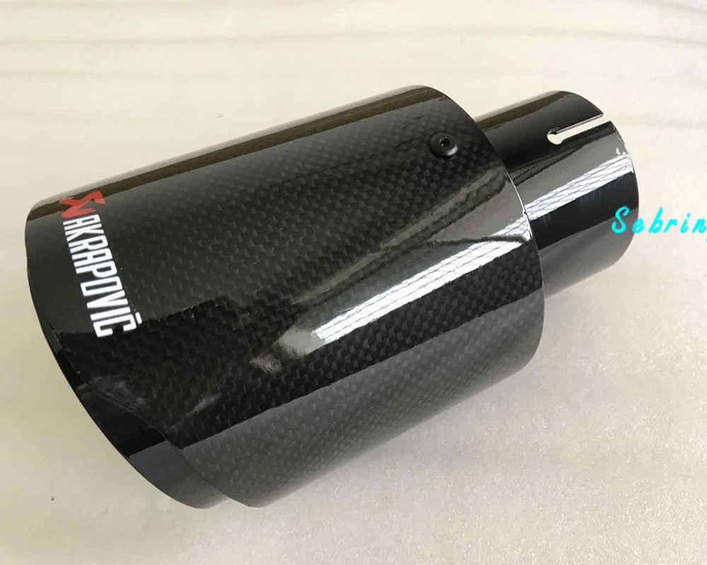Глянцевая черная труба углеволоконные akrapovic из нержавеющей стали универсальный глушитель трубы для-X5 мазда323