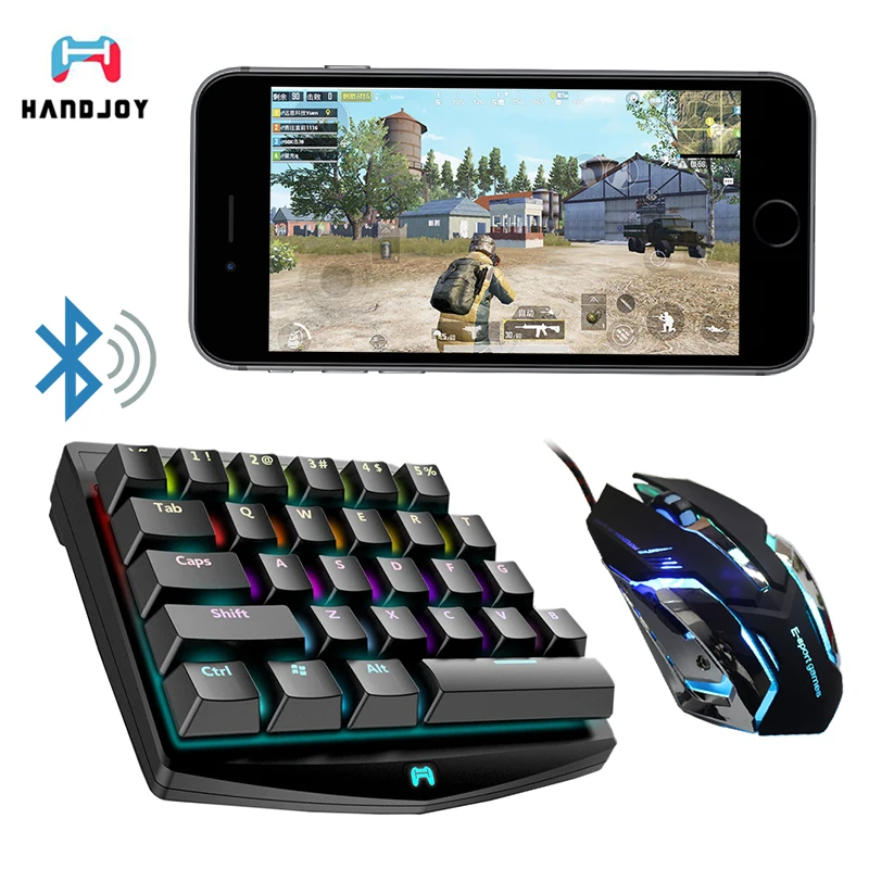 Handjoy K1 Bluetooth pubg мобильный L1 R1 механическая клавиатура RGB адаптер геймпад огонь