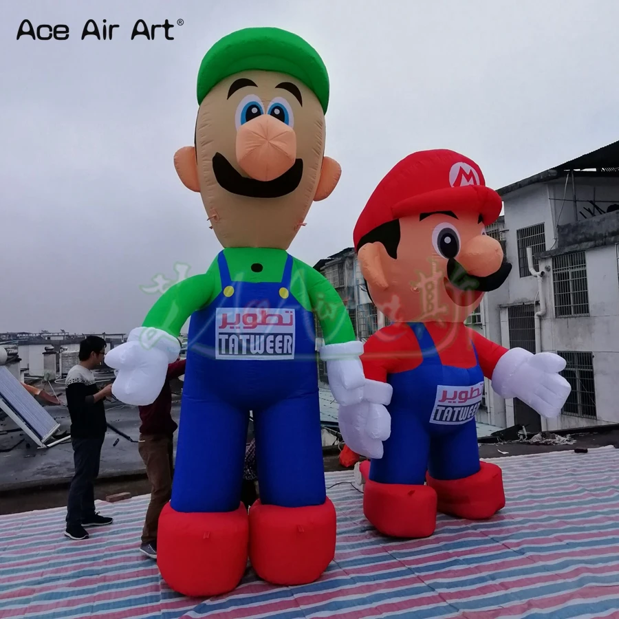 Модный надувной воздушный шар с героями мультфильмов супер модель Mario и Luigi brother