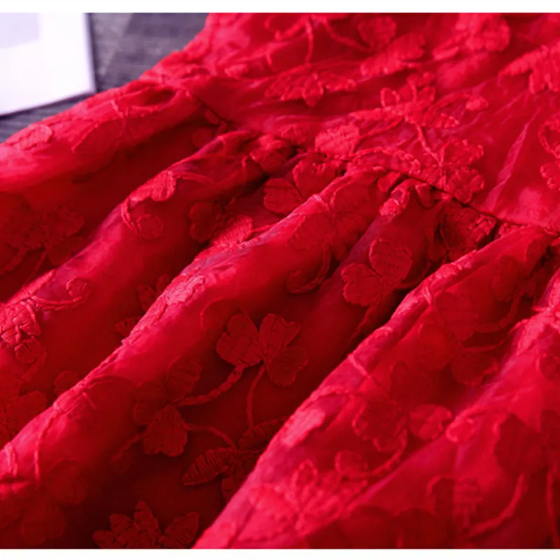 DFXD England Style 2018 Summer Teens Girl Sleeveless Princess Dress Top Quality Red/White Cotton Flower Wedding Party | Детская одежда