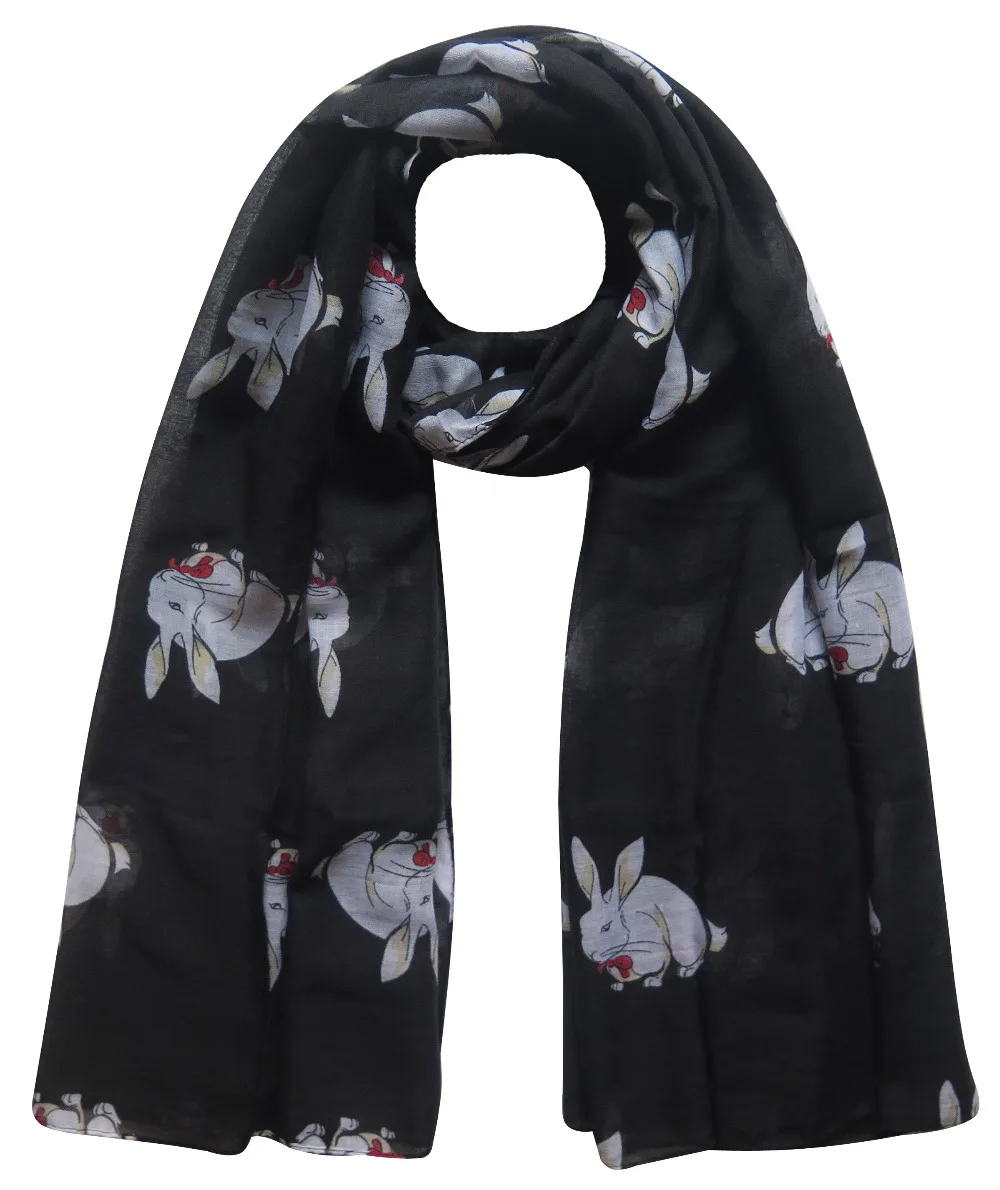 Большой женский шарф шаль с принтом кролика и животного идея для подарка на все
