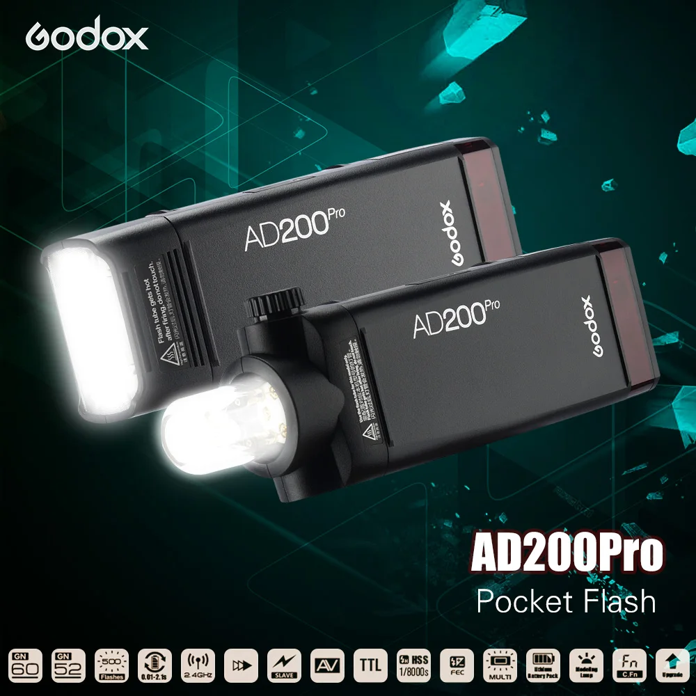 Godox портативная беспроводная 2 4g Беспроводная 200 Вт Ttl вспышка для камер Nikon Canon Eos