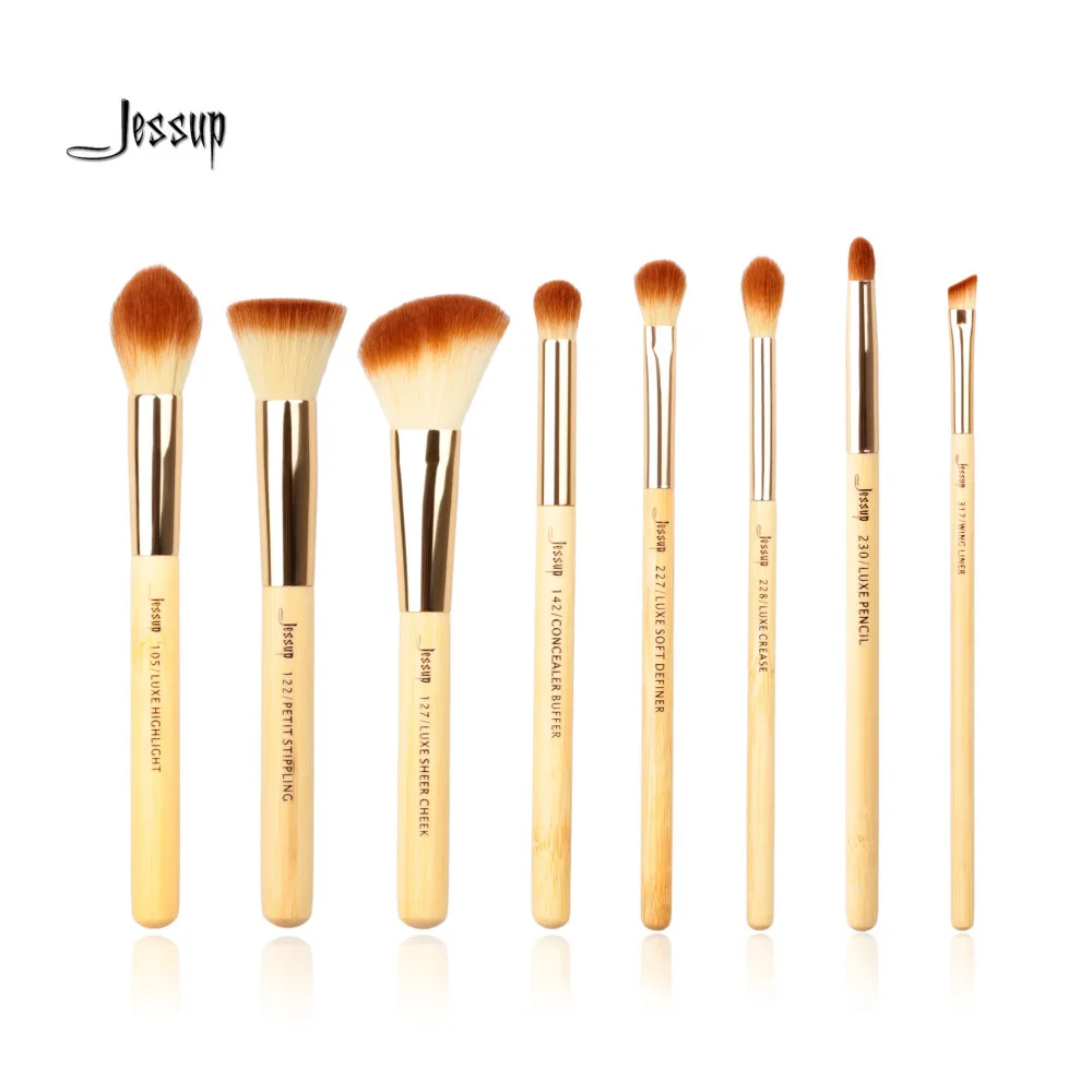 Набор кистей для макияжа Jessup Bamboo набор из 8 профессиональных кисточек основы