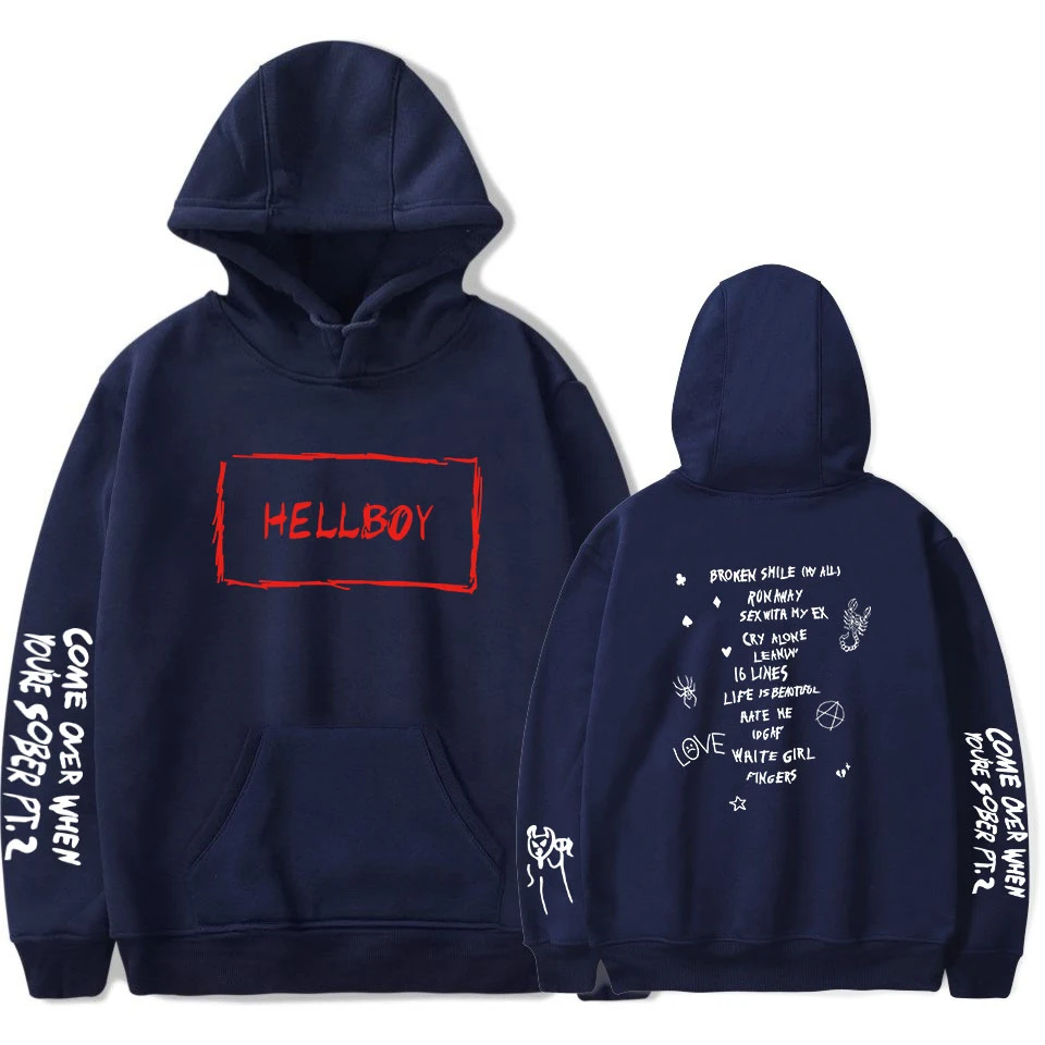 Новая мужская толстовка с капюшоном lil peep HELLBOY простая Толстовка принтом весенне