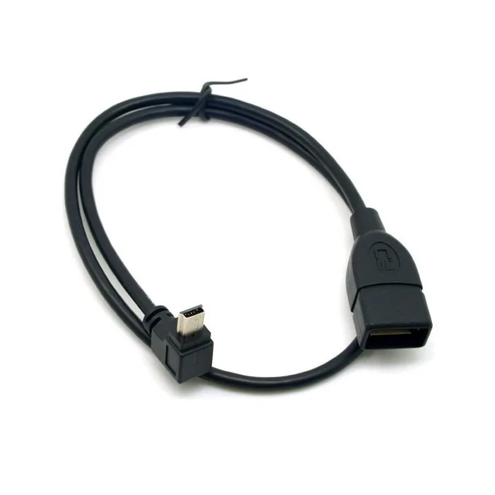 Кабель Mini USB Type B-USB OTG под углом 90 градусов 10 см 50 короткий кабель mini otg для