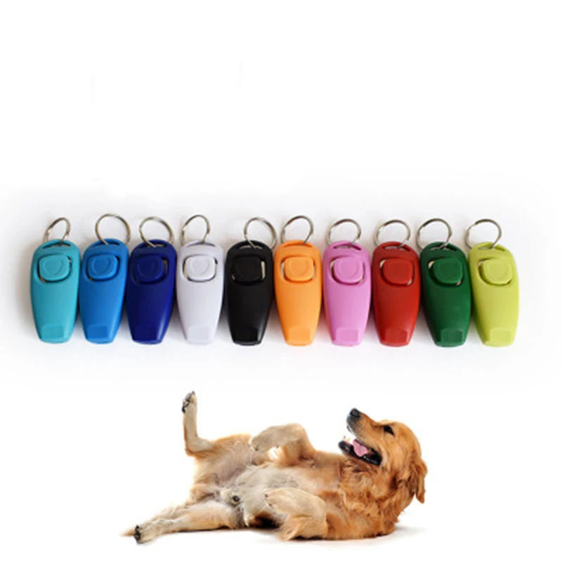 Dog Clicker Pet Training Cat Whistles Keyring s Trainer Click Puppy With Guide | Дом и сад