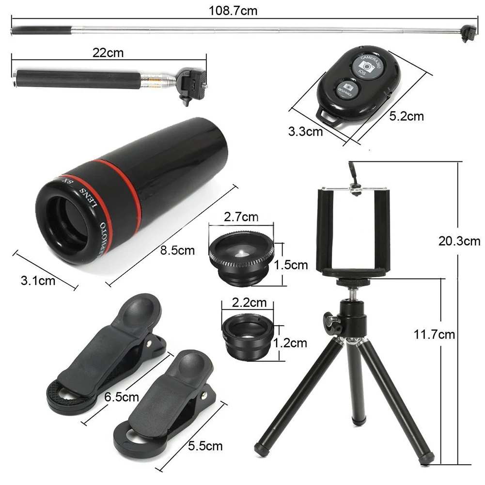 All in 1 Accessories Phone Camera Lens Top Travel Kit For Smart | Мобильные телефоны и аксессуары