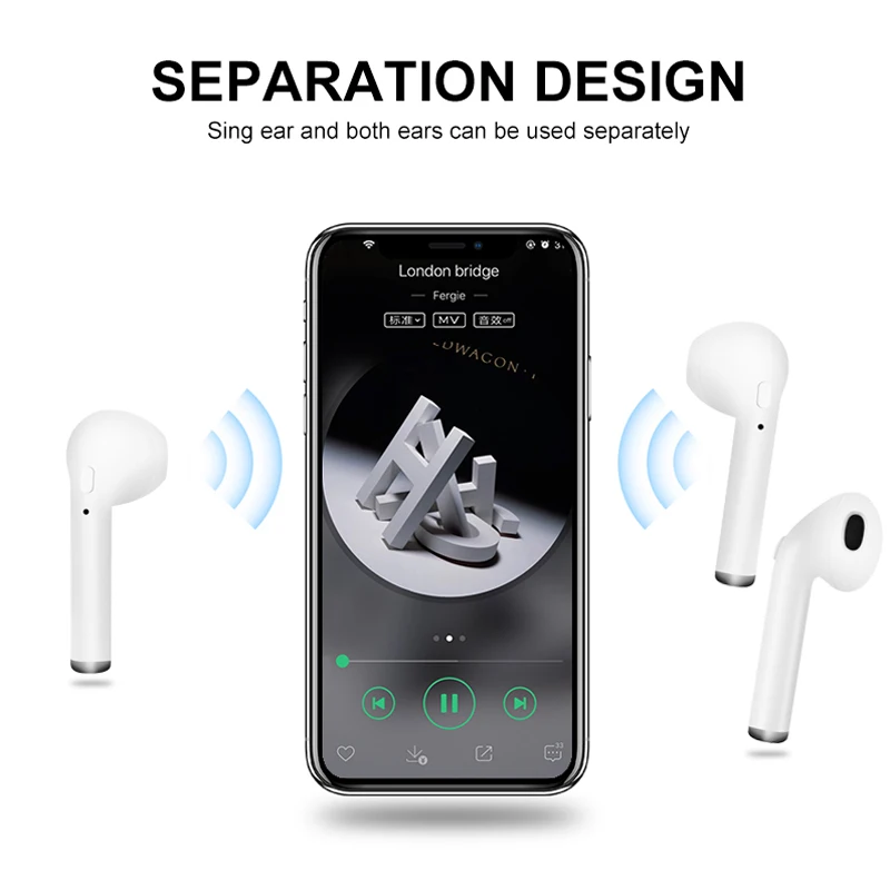 Хит продаж i7 Mini Bluetooth 5 0 TWS маленькие Беспроводные наушники с зарядным устройством