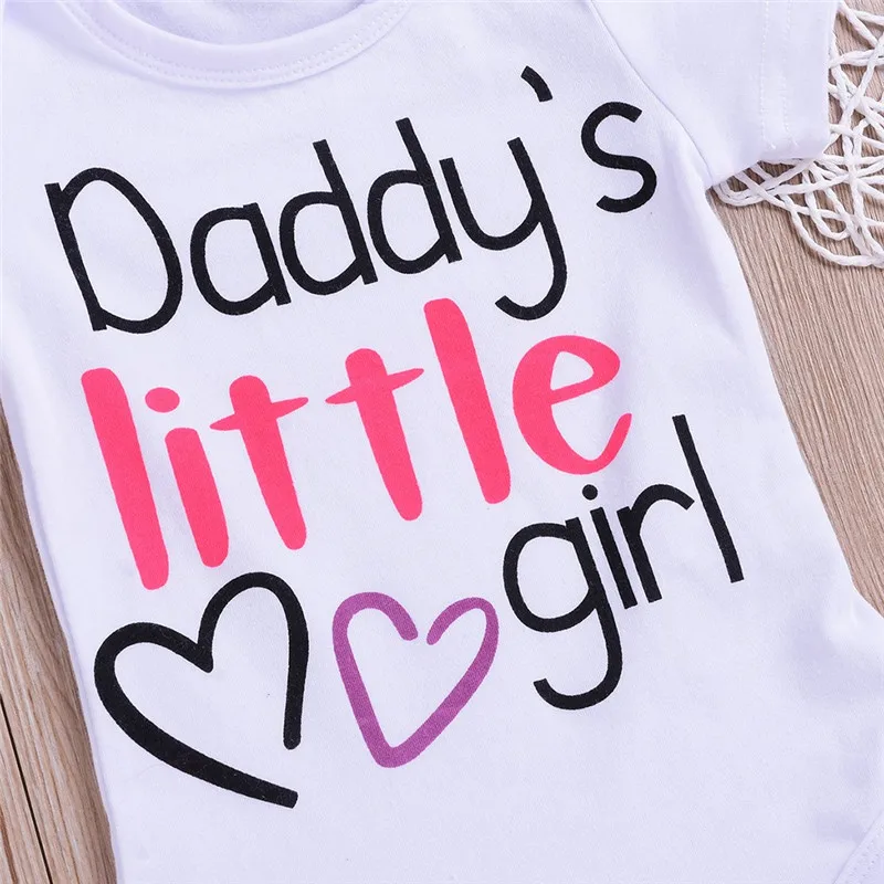 

Baby clothes Toddler Baby Short Sleeve Letter Heart Print Romper Tops Infant Clothes 3M-24M babys A20