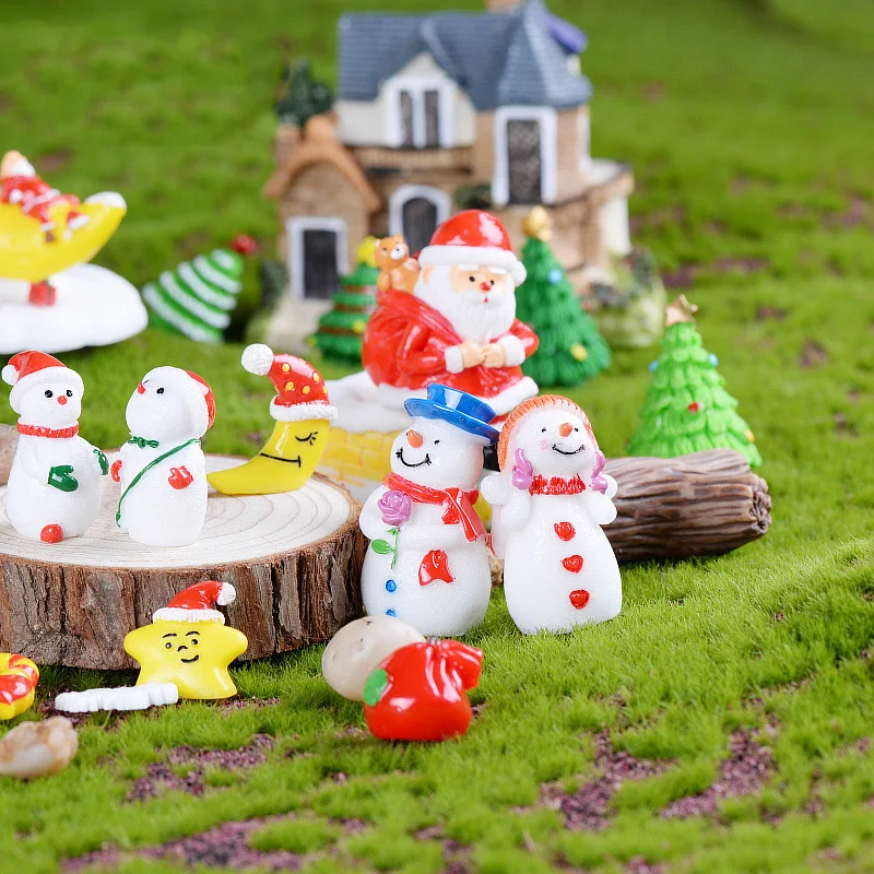 Миниатюрная фигурка Lover Snowman Мини фигурки для Рождественского украшения дома