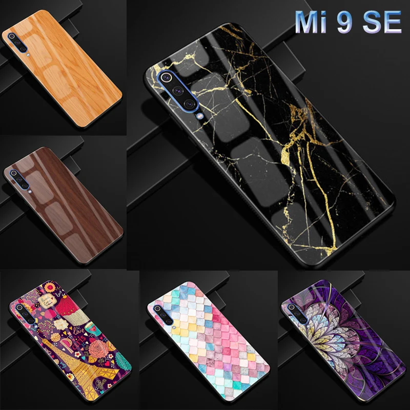 Чехол для Xiaomi Mi 9 SE чехол из закаленного стекла Mi9 с изображением деревянного