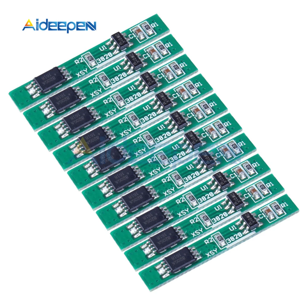 10 шт. защитная плата литиевого аккумулятора 1S 3 7 в А полимерный BMS PCM PCB модуль