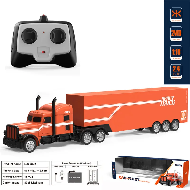 COMEAN RB1901 1/16 2.4G 15km/h 4CH 2WD Mini Rc Car Simulated Tractor Transport Vehicle RTR Model Vehicle Toy High Speed RC Car